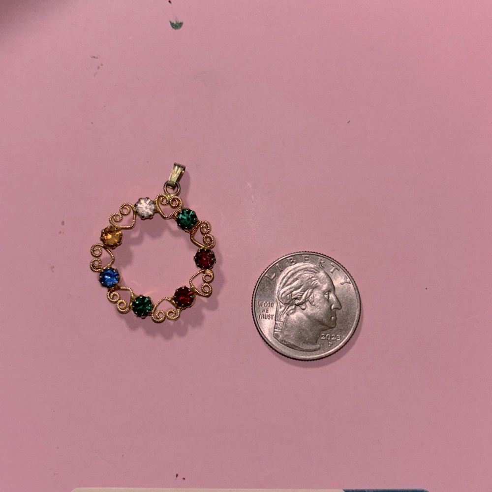 Gold multi gem pendant